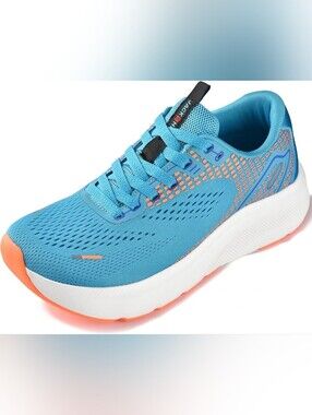 Blackshibo Blue Athletic Sneaker with Coral Accents